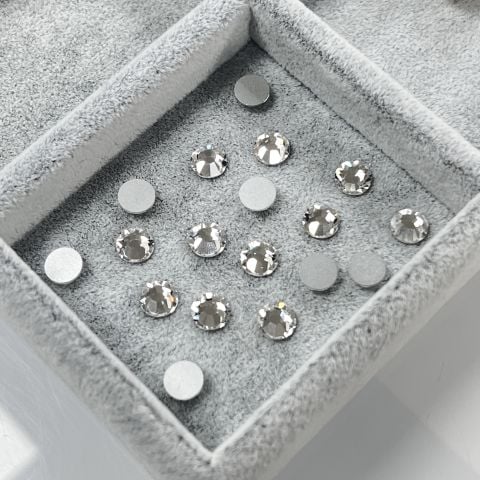 Celestial Altı Düz SS30 Crystal - Beyaz Altı Düz 6mm Kristal Cam Taş - Gelinlik Taşı