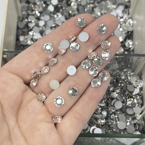 Celestial Altı Düz SS30 Crystal - Beyaz Altı Düz 6mm Kristal Cam Taş - Gelinlik Taşı