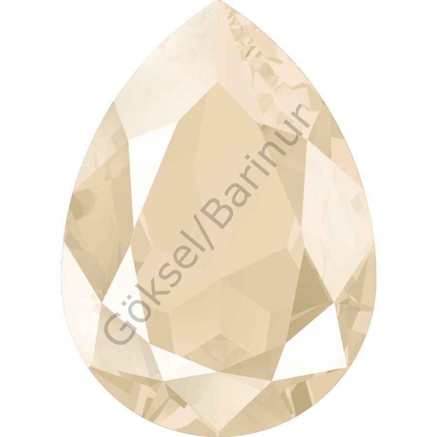 4320 14X10mm Crystal Ivory Cream  (L106S) Unfoiled - S Kaplamalı Pastel Krem Renk Damla Şekilli Kristal Taş