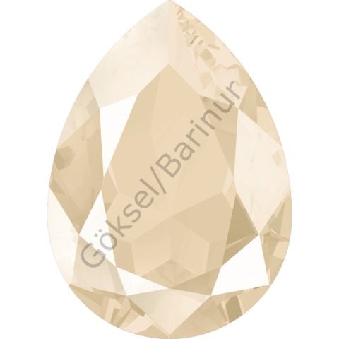 4320 14X10mm Crystal Ivory Cream  (L106S) Unfoiled - S Kaplamalı Pastel Krem Renk Damla Şekilli Kristal Taş