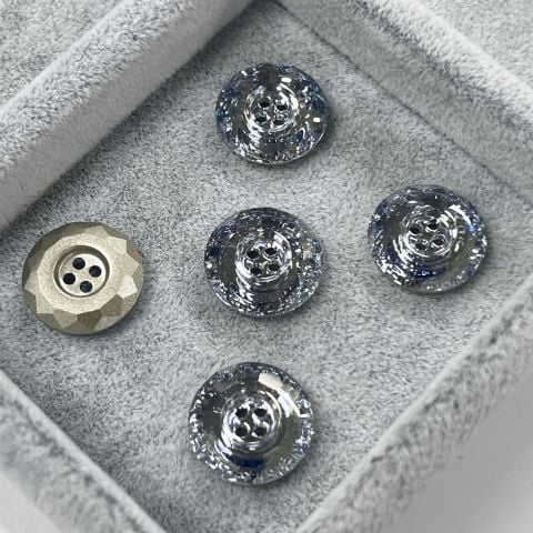 3008 14mm Crystal Blue Shade (001BLSH) F - Yuvarlak Deniz Mavisi Renkli Ortadan Dikilebilir Düğme