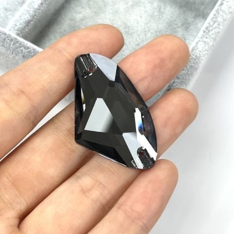 Galactic Şekilli 39x28mm Dikilebilir Crystal Silver Night Cam Taş - Füme Dikme Taş