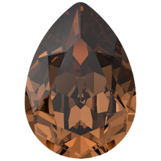 4320 14x10mm Recreated Smoked Topaz (1403)  F - Damla Şekilli Koyu Kahverengi Kristal Taş