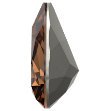 4320 14x10mm Recreated Smoked Topaz (1403)  F - Damla Şekilli Koyu Kahverengi Kristal Taş