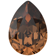 4320 14x10mm Recreated Smoked Topaz (1403)  F - Damla Şekilli Koyu Kahverengi Kristal Taş