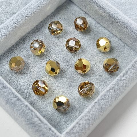 Swarovski 5000 Boncuk 8mm Crystal Aurum (001AUR)  -  Koyu Altın Renkli Top Boncuk