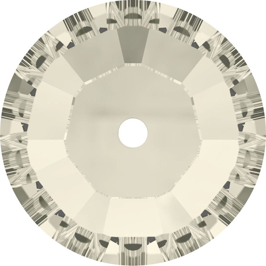 Swarovski 3128 Lochrosen 3mm Crystal Moonlight (001MOL) F - Ortadan Delikli Ayışığı Renkli Dikme Taş