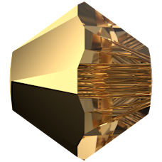 Swarovski 5328 Bicone Boncuk 4mm Crystal Aurum (001AUR) - Altın Renkli Kesme Boncuk