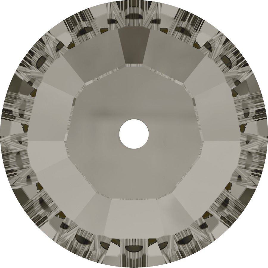 Swarovski 3128 Lochrosen 4mm Crystal Satin (001SAT) F - Gri Renkli Ortadan Delikli Dikme Taş