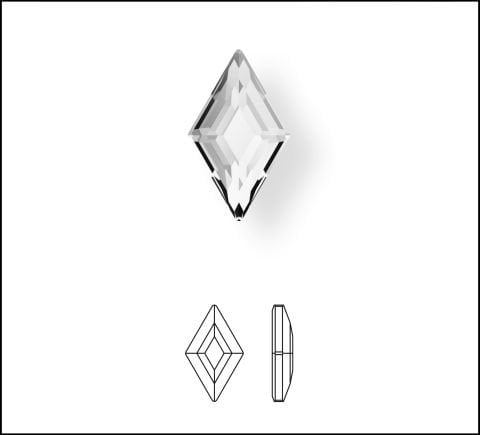 Swarovski 2773 Baklava 5x3mm Crystal Golden Shadow (001GSHA) Foyalı - Altın Renkli Mini Kristal Taş