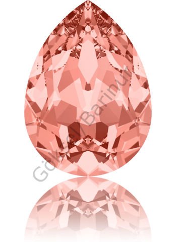 4320 14X10mm Rose Peach (262) Foyalı - Damla Şekilli Mercan Pembe Renk Kristal Taş