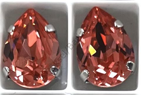 4320 14X10mm Rose Peach (262) Foyalı - Damla Şekilli Mercan Pembe Renk Kristal Taş