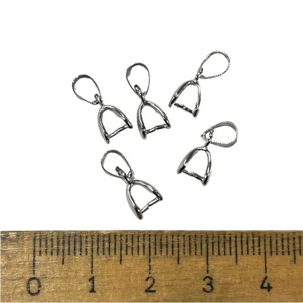 Kolye Ucu Aparatı - Pirinç - Rhodium Kaplamalı - Orta boy