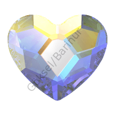 2808 3.6mm Crystal AB (001AB) Foiled - Heart-Shaped Flat Mini Crystal Stone