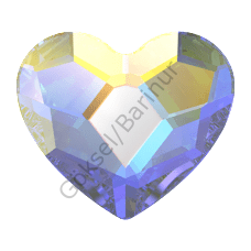 2808 3.6mm Crystal AB (001AB) Foiled - Heart-Shaped Flat Mini Crystal Stone