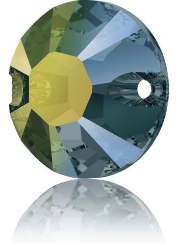 3204 8mm Crystal Iridescent Green (001 IRIG) - Metalik Yeşil Foyalı Yuvarlak Dikme Taş