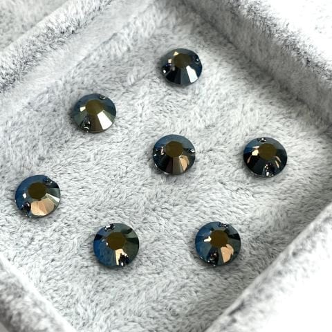 3204 8mm Crystal Iridescent Green (001 IRIG) - Metalik Yeşil Foyalı Yuvarlak Dikme Taş