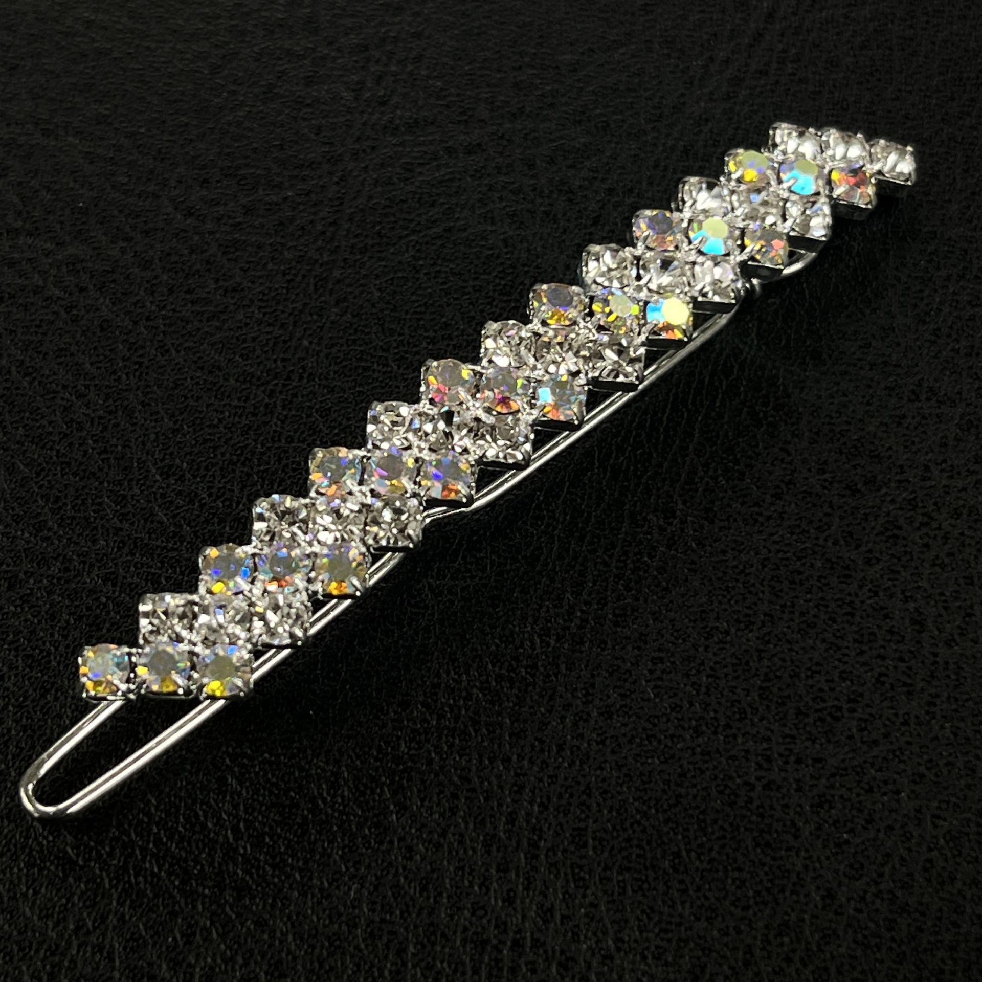 Patricia Bal Peteği Saç Tokası - Parlak Kristal Taşlı Perçinli Saç Firketesi