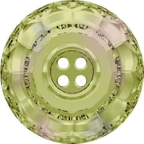 Swarovski 3008 Düğme 14mm Crystal Luminous Green (001LUMG) F - Yuvarlak Açık Yeşil Renkli Ortadan Dikilebilir Düğme