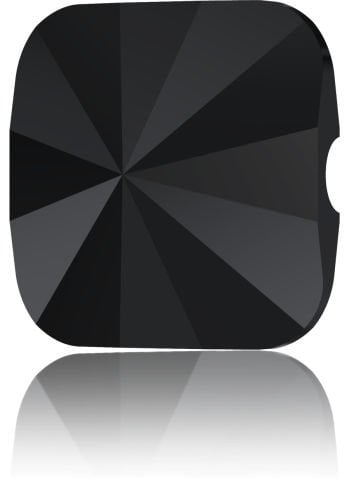 Swarovski 3009 Düğme 12mm Jet (280) Foyasız- Kare Siyah Alttan Dikilebilir Düğme