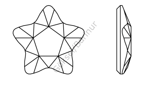 2754 4mm Dark Rose (1201) Foyalı - Koyu Pembe Yıldız Mini Kristal Taş