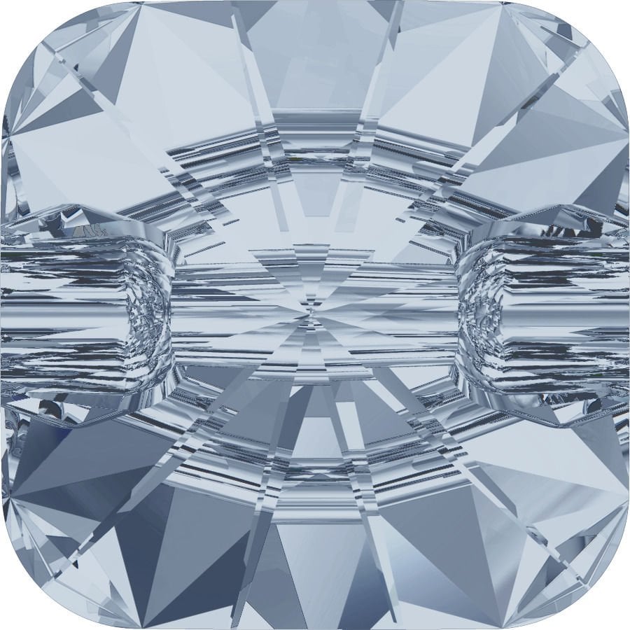 Swarovski 3009 Düğme 14mm Crystal Blue Shade (001BLSH) Foyalı - Kare Açık Mavi Alttan Dikilebilir Düğme