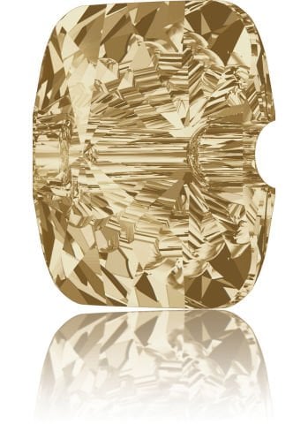 Swarovski 3009 Düğme 14mm Crystal Golden Shadow (001GSHA) Foyalı - Kare Parlak Altın Alttan Dikilebilir Düğme
