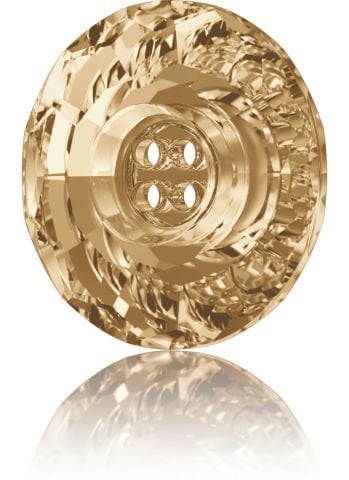 Swarovski 3008 Düğme 18mm Crystal Golden Shadow (001GSHA) F - Yuvarlak Altın Renkli Ortadan Dikilebilir Düğme