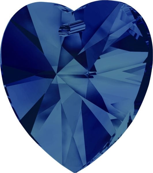 Swarovski 6228 Kalp 18mm Crystal Bermuda Blue (001BBL) - Parlak Lacivert Kolye Ucu
