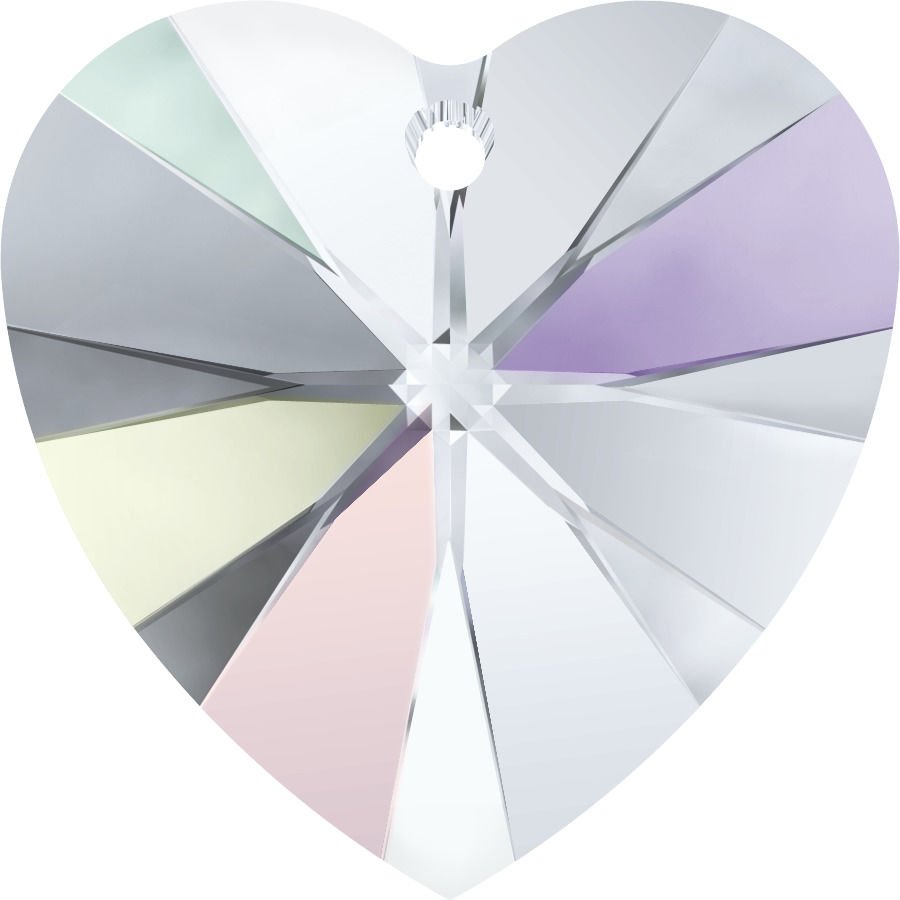 Swarovski 6228 14mm Crystal Aurora Boreale (001AB) - Janjan Kalp Kolye Ucu