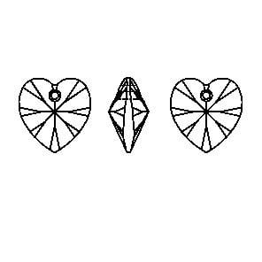 Swarovski 6228 14mm Crystal Bermuda Blue (001BBL) - Heart Pendant