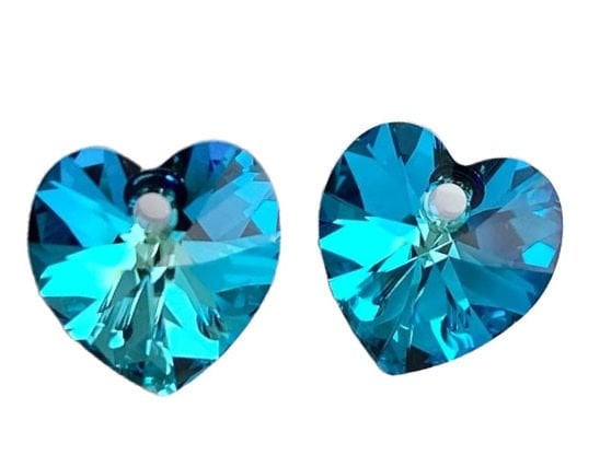 Swarovski 6228 14mm Crystal Bermuda Blue (001BBL) - Kalp Kolye Ucu