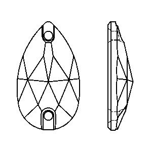 3230 12x7mm Crystal AB (001AB) Foyalı Damla Dikme Taş
