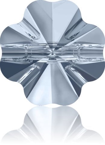 Swarovski 3011 Yonca Düğme 10mm Crystal Blue Shade (001BLSH) Foyasız - Şeffaf Mavi Renkli Düğme