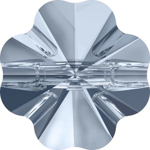 Swarovski 3011 Yonca Düğme 10mm Crystal Blue Shade (001BLSH) Foyasız - Şeffaf Mavi Renkli Düğme