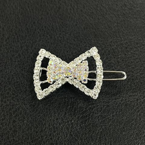 Bantik Papyon Saç Tokası - Parlak Kristal Taşlı Perçinli Saç Firketesi