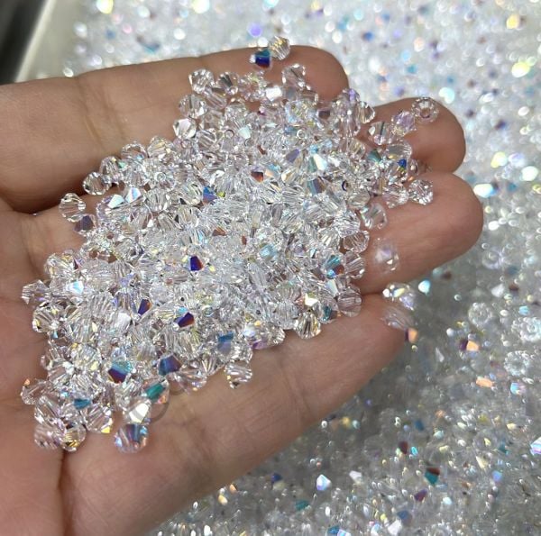 Celestial 3mm Crystal AB (001AB) - Janjan Bicone Kesme Boncuk