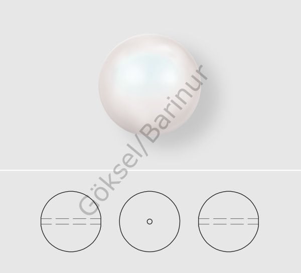 5810 3mm Crystal Pearlescent White Pearl (001 969) - Sedefli Beyaz İnci Boncuk