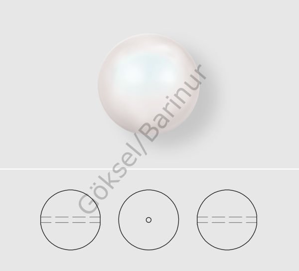 Swarovski 5810 İnci 3mm Crystal Pearlescent White Pearl (001 969) - Sedefli Beyaz İnci Boncuk