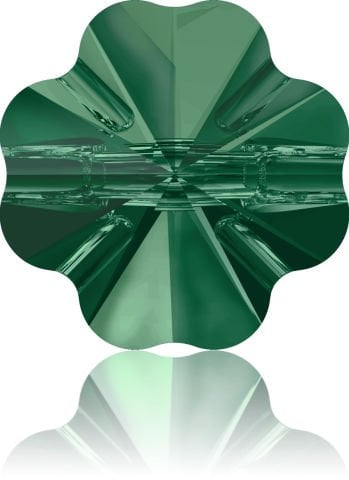 3011 Yonca Düğme 10mm Emerald (205) Foyasız - Zümrüt Renkli Düğme