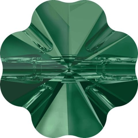 3011 Yonca Düğme 10mm Emerald (205) Foyasız - Zümrüt Renkli Düğme