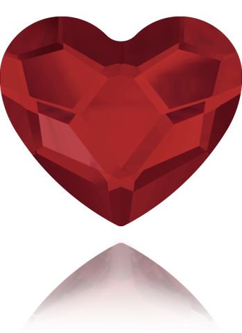 2808 6mm Light Siam (227) Foiled - Red Heart-Shaped Mini Crystal Stone