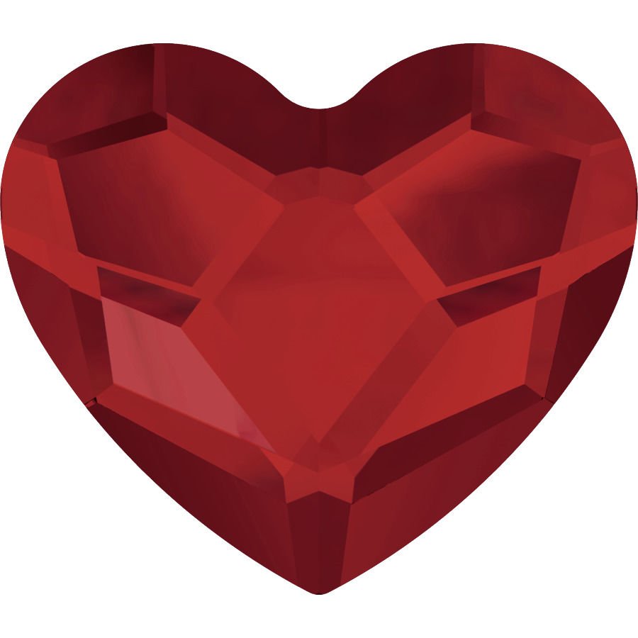 2808 6mm Light Siam (227) Foiled - Red Heart-Shaped Mini Crystal Stone