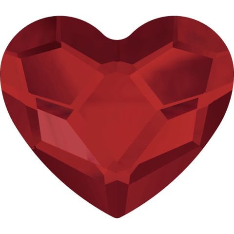 2808 6mm Light Siam (227) Foiled - Red Heart-Shaped Mini Crystal Stone