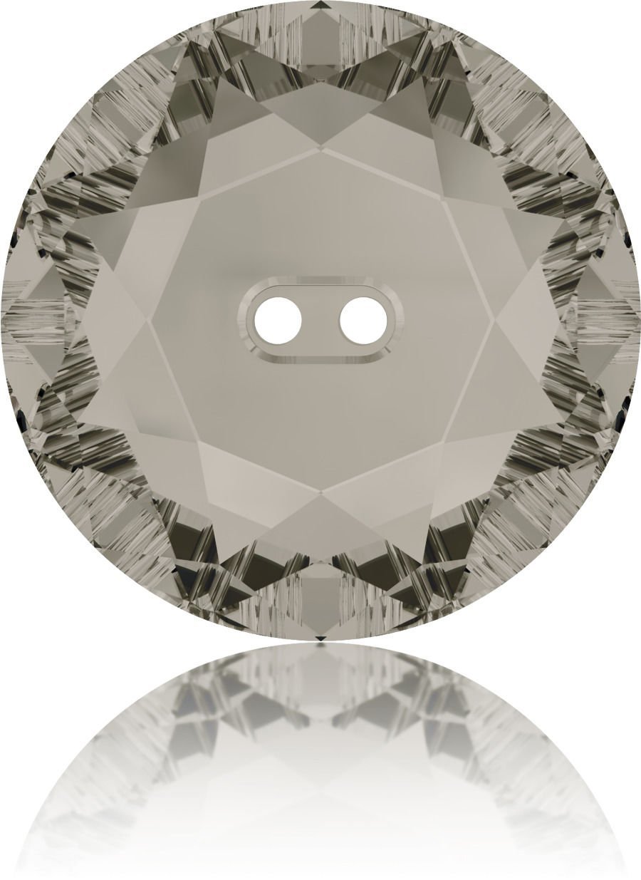 Swarovski 3014 Düğme 16mm Crystal Satin (001SAT) M - Gri Renkli Ortadan Dikilebilir Düğme