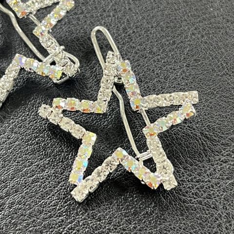 Starry Yıldız Saç Tokası - Parlak Kristal Taşlı Perçinli Saç Firketesi