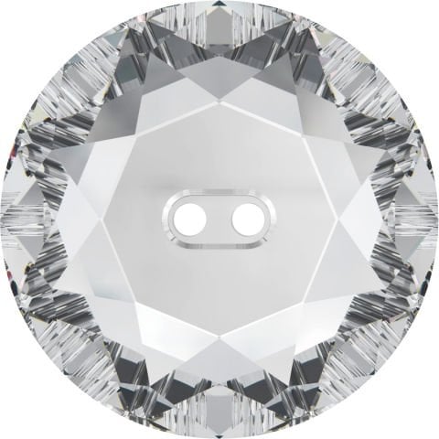 Swarovski 3014 Düğme 14mm Crystal (001) M - Beyaz Renkli Ortadan Dikilebilir Düğme