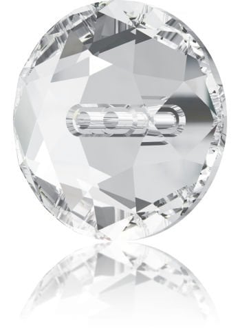 Swarovski 3014 Düğme 14mm Crystal (001) M - Beyaz Renkli Ortadan Dikilebilir Düğme