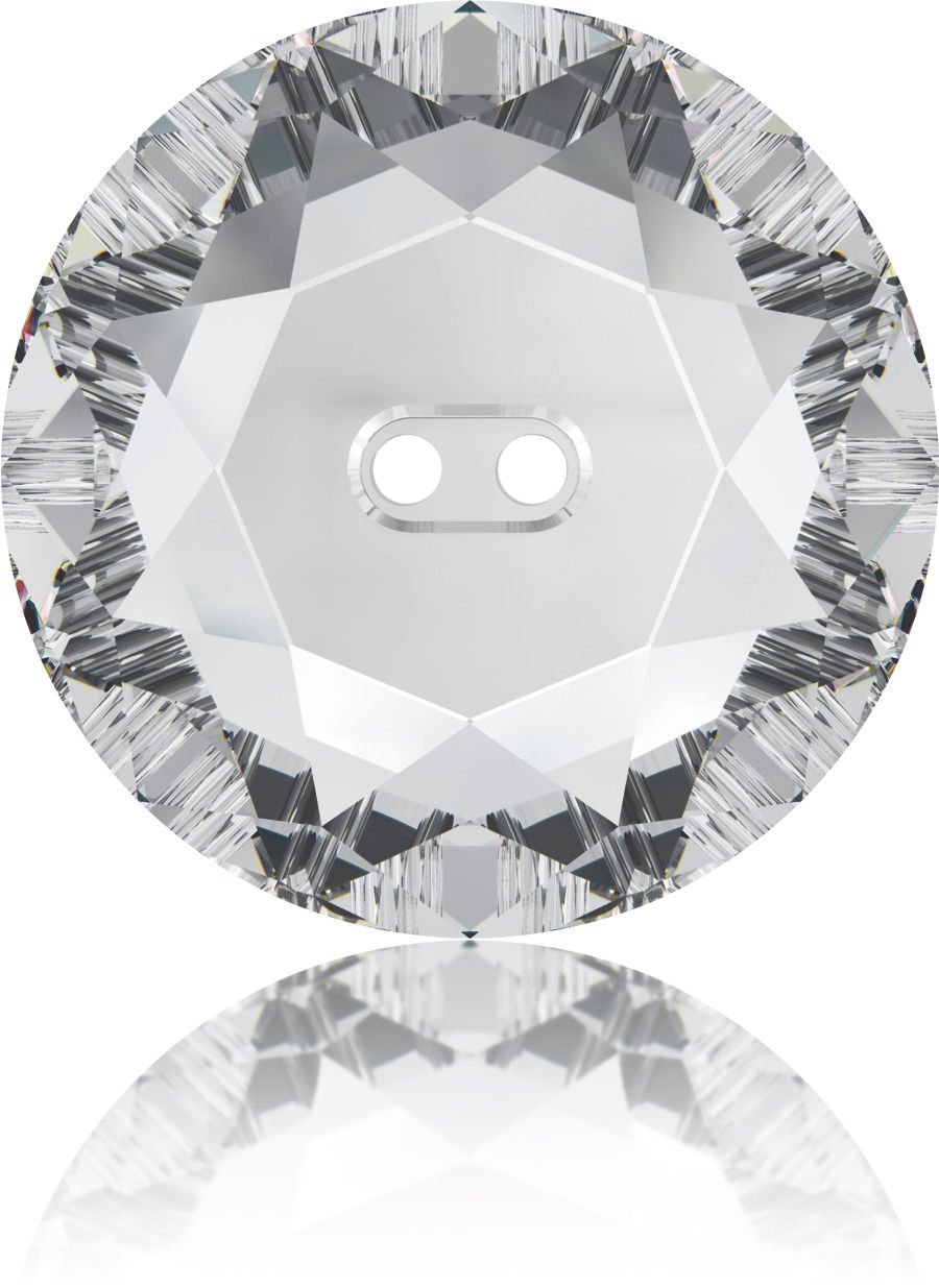 Swarovski 3014 Düğme 16mm Crystal (001) M - Beyaz Renkli Ortadan Dikilebilir Düğme