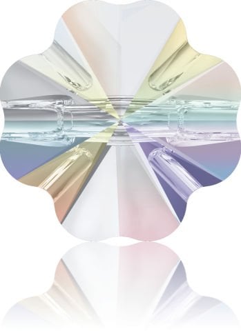 Swarovski 3011 Yonca Düğme 14mm Crystal Aurore Boreale (001AB) Foyasız - Janjan Renkli Düğme